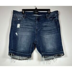 Celebrity Pink Bermuda Jean Shorts, High Rise Skinny, Distressed Hem , Size 18